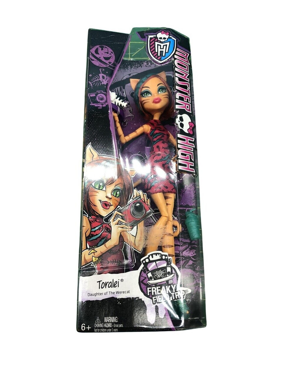 Monster High Freaky Field Trip Toralei Doll 11 Inch Orange Hair NIB Mattel
